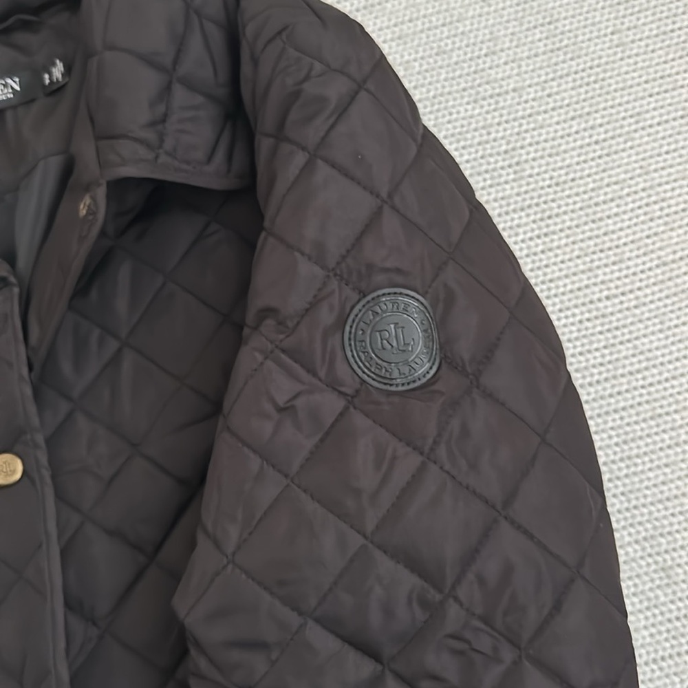 Ralph Lauren Black Quilted Puffer Coat Size Small - Picture 3 of 9